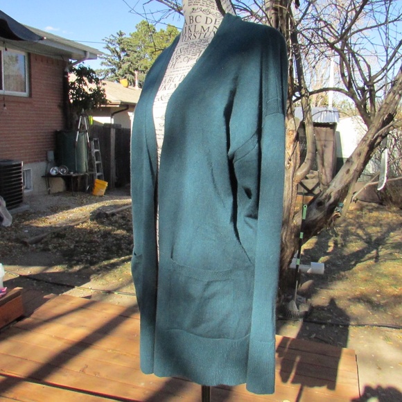 Time and Tru Teal Women's Cardigan - Picture 3 of 7